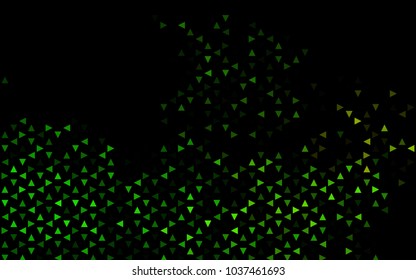Dark Green, Yellow vector of small triangles on white background. Illustration of abstract texture of triangles. Pattern design for banner, poster, cover.