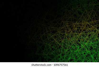 Dark Green, Yellow vector of small triangles on white background. Illustration of abstract texture of triangles. Pattern design for banner, poster, cover.