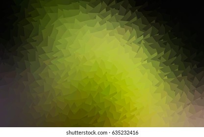 Dark Green, Yellow vector of small triangles on white background. Illustration of abstract texture of triangles. Pattern design for banner, poster, cover.