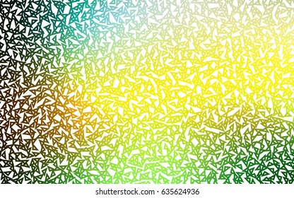 Dark Green, Yellow vector of small triangles on white background. Illustration of abstract texture of triangles. Pattern design for banner, poster, cover.