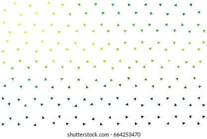 Dark Green, Yellow vector of small triangles on white background. Illustration of abstract texture of triangles. Pattern design for banner, poster, cover.