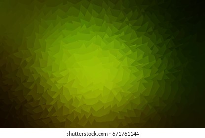 Dark Green, Yellow vector of small triangles on white background. Illustration of abstract texture of triangles. Pattern design for banner, poster, cover.
