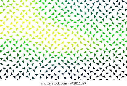 Dark Green, Yellow vector of small triangles on white background. Illustration of abstract texture of triangles. Pattern design for banner, poster, cover.