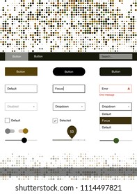 Dark Green, Yellow vector style guide with circles. Modern Style guide with colorful gradient circles in its header. This template you can use for landing pages.