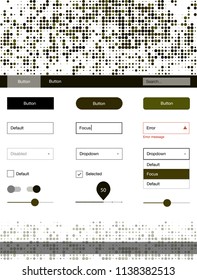 Dark Green, Yellow vector style guide with circles. Decorative ui kit design in abstract style with colorful dots. This template you can use for websites.