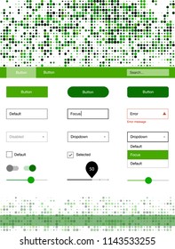 Dark Green, Yellow vector style guide with circles. Modern Style guide with colorful gradient circles in its header. Modern template for your landing page.