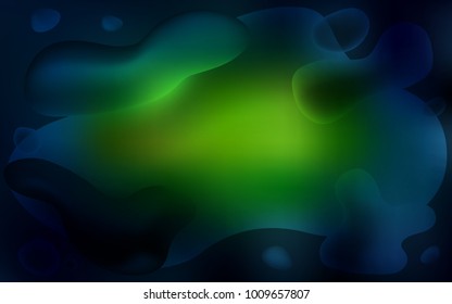 Dark Green, Yellow vector template with liquid shapes. A vague circumflex abstract illustration with gradient. Brand-new design for your ads, poster, banner.