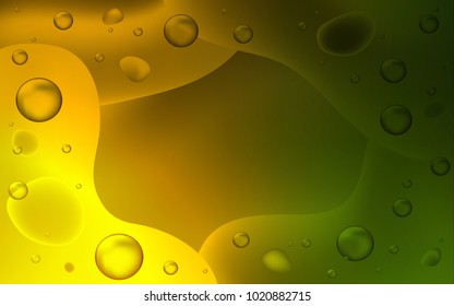 Dark Green, Yellow vector template with bubble shapes. A vague circumflex abstract illustration with gradient. The template for cell phone backgrounds.