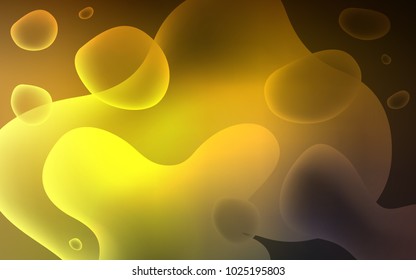 Dark Green, Yellow vector template with lines, ovals. Creative geometric illustration in memphis style with gradient. Brand-new design for your ads, poster, banner.