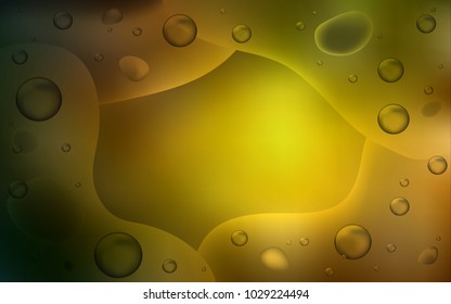 Dark Green, Yellow vector template with abstract circles. An elegant bright illustration with gradient. Textured wave pattern for backgrounds.