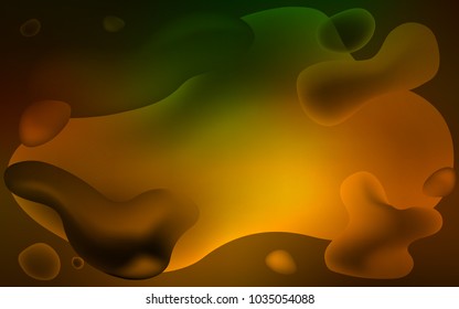 Dark Green, Yellow vector template with bubble shapes. Colorful illustration in abstract memphis style with gradient. Brand-new design for your ads, poster, banner.