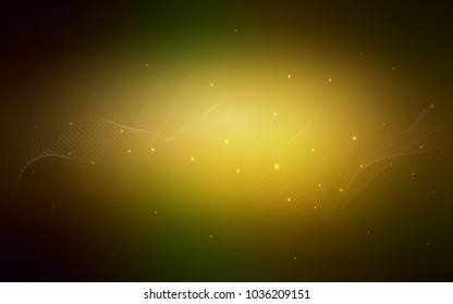 Dark Green, Yellow vector template with circles. Blurred bubbles on abstract background with colorful gradient. The pattern can be used for ads, leaflets of liquid.