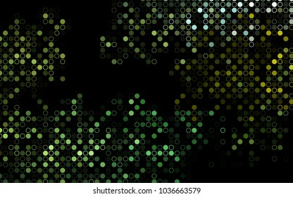 Dark Green, Yellow vector  template with circles. Beautiful colored illustration with blurred circles in nature style. Beautiful design for your business natural advert.