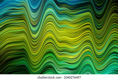 Dark Green, Yellow vector template with bent lines. Modern gradient abstract illustration with bandy lines. The best blurred design for your business.