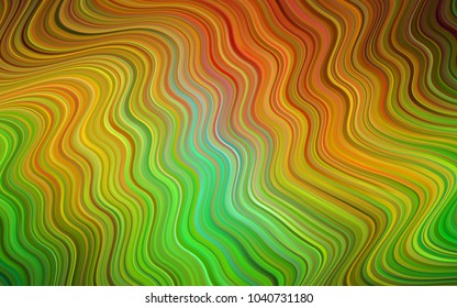 Dark Green, Yellow vector template with bent ribbons. Modern gradient abstract illustration with bandy lines. A new texture for your  ad, booklets, leaflets.