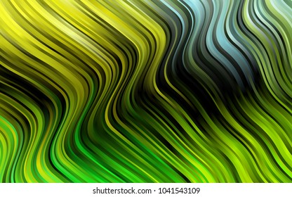 Dark Green, Yellow vector template with liquid shapes. An elegant bright illustration with gradient. Textured wave pattern for backgrounds.