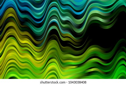 Dark Green, Yellow vector template with lava shapes. Creative geometric illustration in marble style with gradient. Brand-new design for your ads, poster, banner.