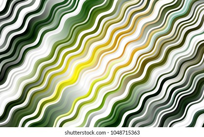 Dark Green, Yellow vector template with lines, ovals. Modern gradient abstract illustration with bandy lines. Pattern for your business design.