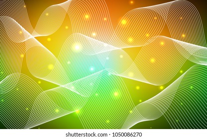 Dark Green, Yellow vector template with carnival confetti. Beautiful colored illustration with ribbon in celebration style. The pattern can be used for carnival, festival leaflets.