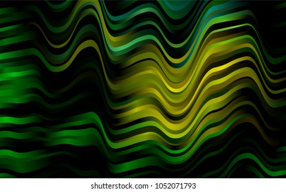 Dark Green, Yellow vector template with bubble shapes. Shining illustration, which consist of blurred lines, circles. Brand-new design for your ads, poster, banner.
