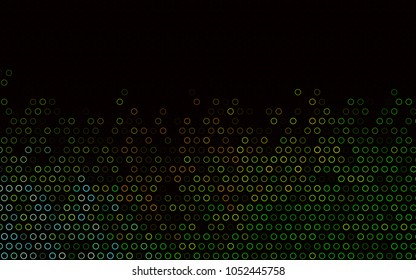 Dark Green, Yellow vector  template with circles. Blurred decorative design in abstract style with bubbles. The pattern can be used for aqua ad, booklets.
