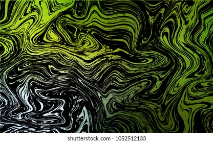 Dark Green, Yellow vector template with lava shapes. A sample with blurred bubble shapes. Textured wave pattern for backgrounds.