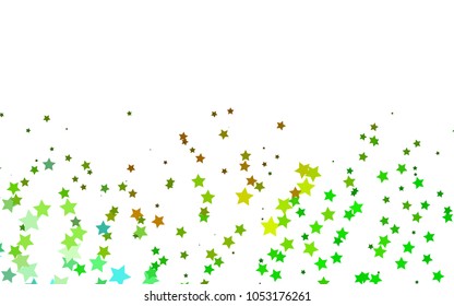 Dark Green, Yellow vector template with sky stars. Modern geometrical abstract illustration with stars. Smart design for your business advert.