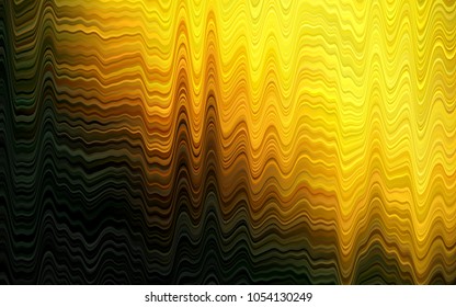 Dark Green, Yellow vector template with bubble shapes. Glitter abstract illustration with wry lines. A completely new marble design for your business.