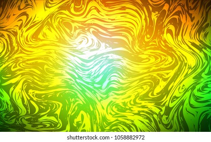 Dark Green, Yellow vector template with bent lines. Modern gradient abstract illustration with bandy lines. Pattern for your business design.