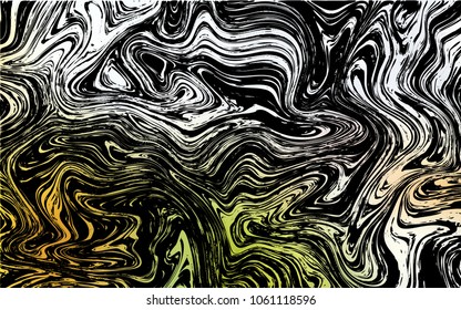 Dark Green, Yellow vector template with lava shapes. Creative geometric illustration in marble style with gradient. The best blurred design for your business.