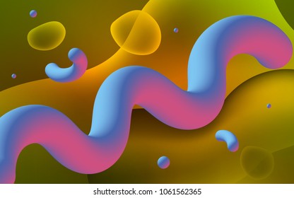 Dark Green, Yellow vector template with lines, ovals. Brand-new colored illustration in memphis style with gradient. New composition for your brand book.