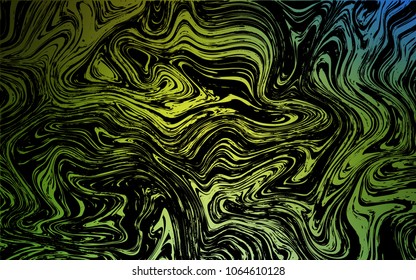Dark Green, Yellow vector template with lava shapes. Geometric illustration in marble style with gradient.  A completely new memphis design for your business.