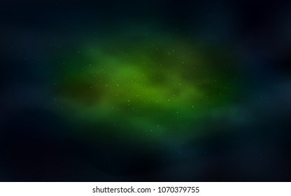Dark Green, Yellow vector template with space stars. Modern abstract illustration with Big Dipper stars. Pattern for astronomy websites.