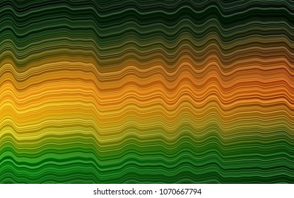 Dark Green, Yellow vector template with liquid shapes. Blurred geometric sample with gradient bubbles.  A completely new template for your business design.