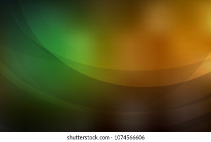 Dark Green, Yellow vector template with bubble shapes. Creative geometric illustration in marble style with gradient. The template for cell phone backgrounds.