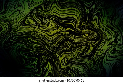 Dark Green, Yellow vector template with lava shapes. Glitter abstract illustration with wry lines. Pattern for your business design.