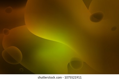 Dark Green, Yellow vector template with bubble shapes. Shining illustration, which consist of blurred lines, circles. The best blurred design for your business.
