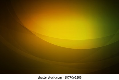 Dark Green, Yellow vector template with bent lines. Glitter abstract illustration with wry lines. A new texture for your  ad, booklets, leaflets.