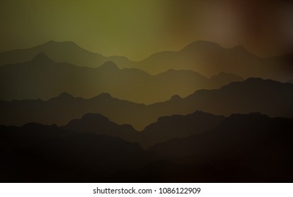 Dark Green, Yellow vector template with bubble shapes. Shining crooked illustration in mountain style. The template for cell phone backgrounds.