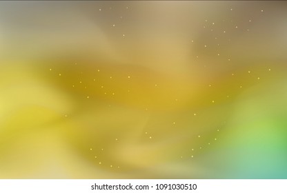 Dark Green, Yellow vector template with space stars. Blurred decorative design in simple style with galaxy stars. Pattern for futuristic ad, booklets.
