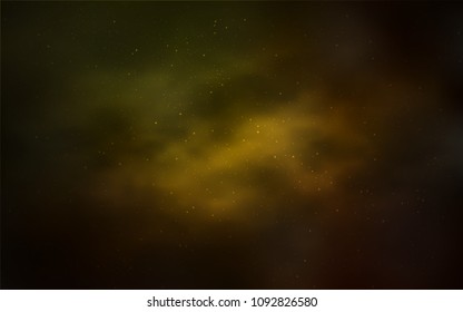 Dark Green, Yellow vector template with space stars. Shining colored illustration with bright astronomical stars. Best design for your ad, poster, banner.