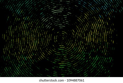 Dark Green, Yellow vector template with bent lines. Shining illustration, which consist of blurred lines, circles. The best blurred design for your business.