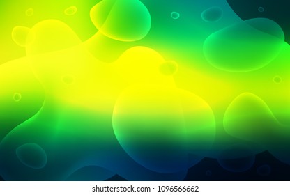 Dark Green, Yellow vector template with bubble shapes. Creative geometric illustration in memphis style with gradient. The elegant pattern for brand book.