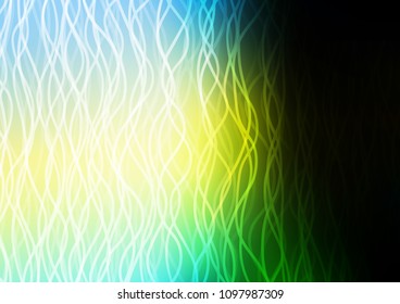 Dark Green, Yellow vector template with bent lines. Colorful abstract illustration with gradient lines. Brand new design for your ads, poster, banner.