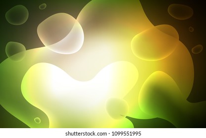 Dark Green, Yellow vector template with bubble shapes. An elegant bright illustration with gradient. Brand-new design for your ads, poster, banner.