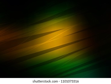 Dark Green, Yellow vector template with repeated sticks. Modern geometrical abstract illustration with staves. Best design for your ad, poster, banner.