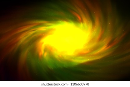 Dark Green, Yellow vector template with space stars. Blurred decorative design in simple style with galaxy stars. Template for cosmic backgrounds.