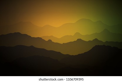 Dark Green, Yellow vector template with bent lines. Blurred geometric sample with gradient bubbles.  New composition for your brand book.