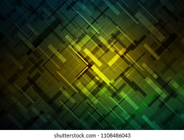 Dark Green, Yellow vector template with repeated sticks. Glitter abstract illustration with colored sticks. Smart design for your business advert.