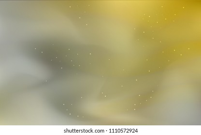 Dark Green, Yellow vector template with space stars. Shining illustration with sky stars on abstract template. Pattern for futuristic ad, booklets.